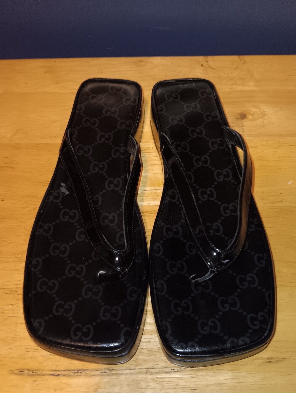 Gucci GG Black Monogram Sandals Size 36 1/2 - Picture 1 of 7